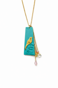 The Artsian Bird Necklace - Green Color