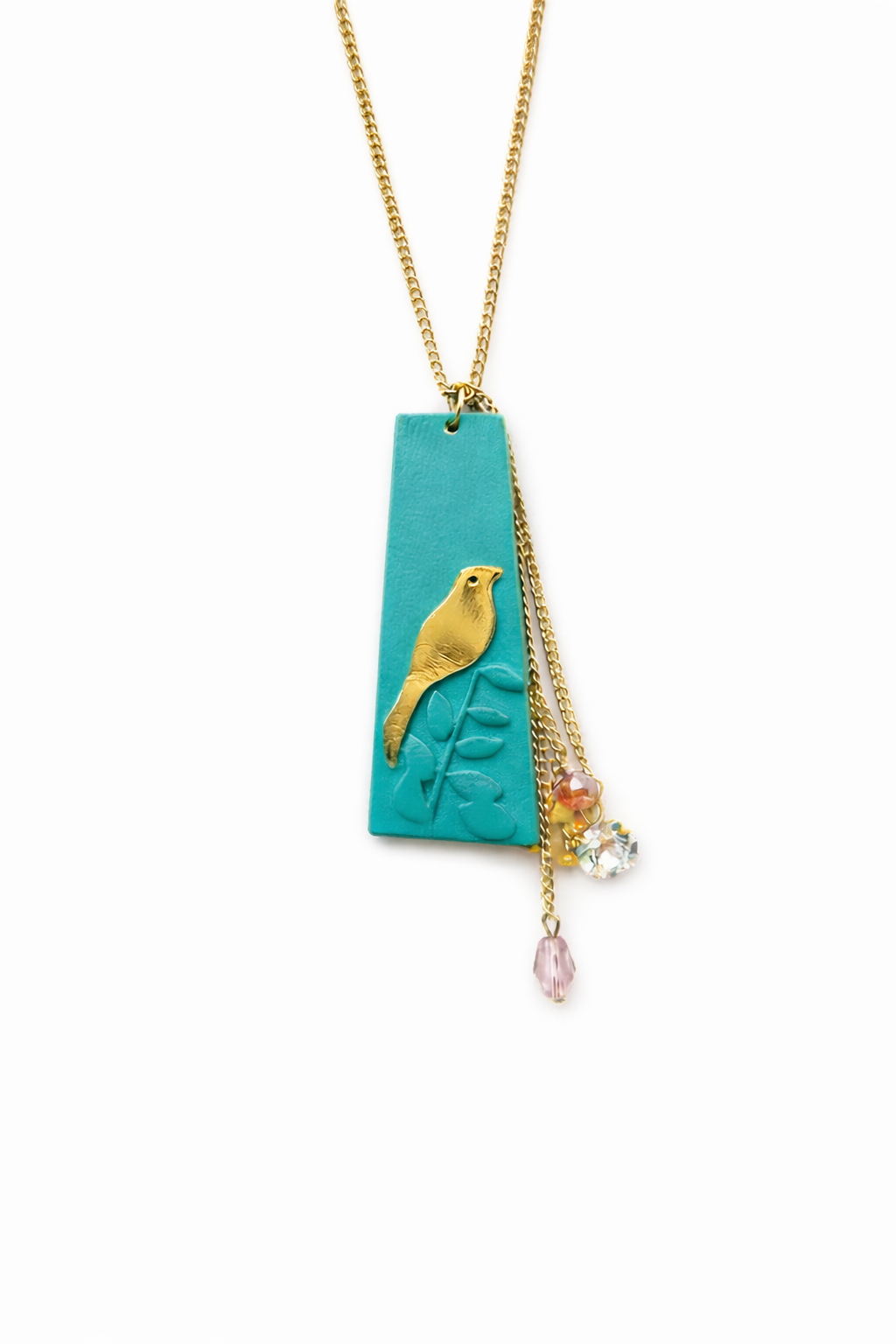 The Artsian Bird Necklace - Green Color