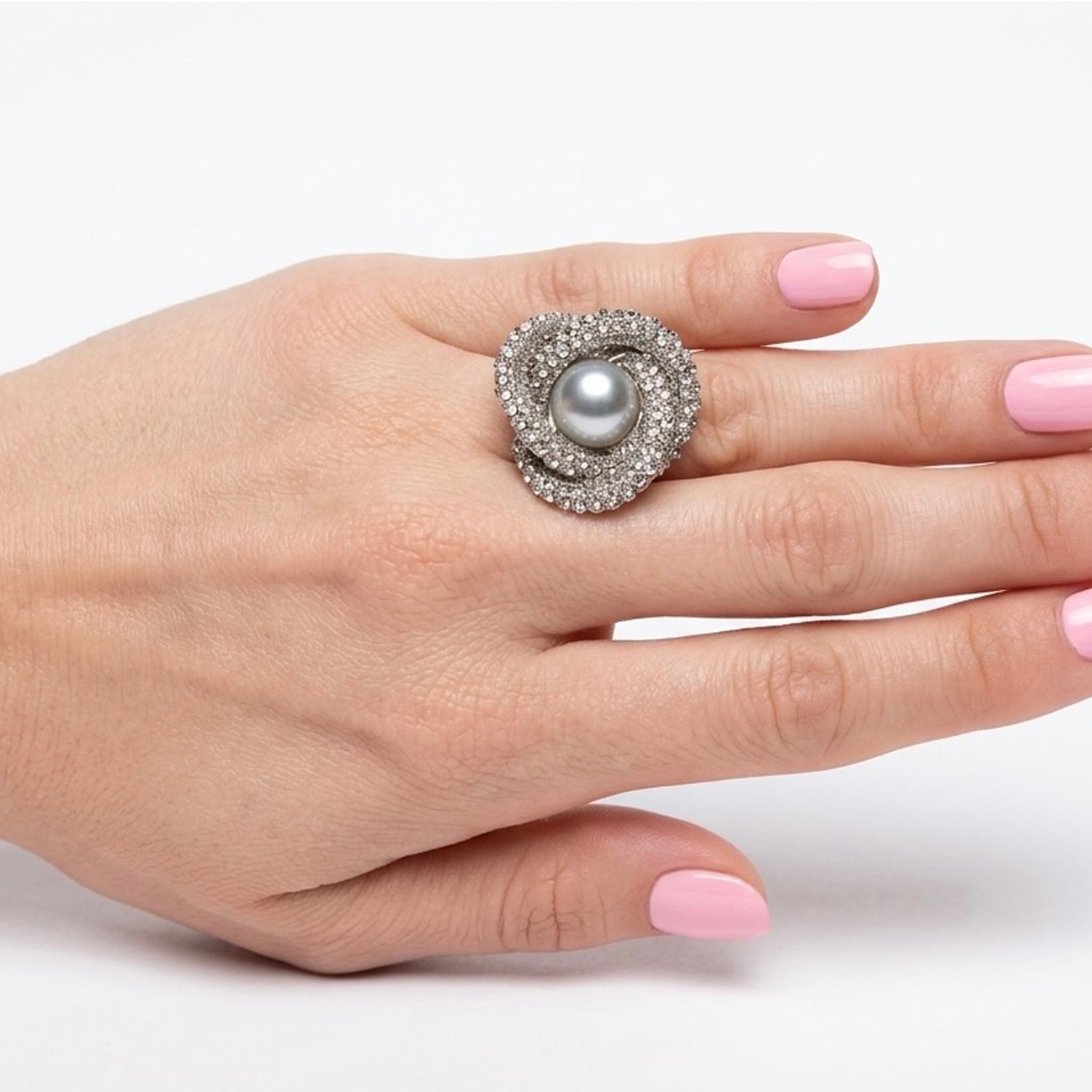 The Pearl Orbit Cocktail Ring