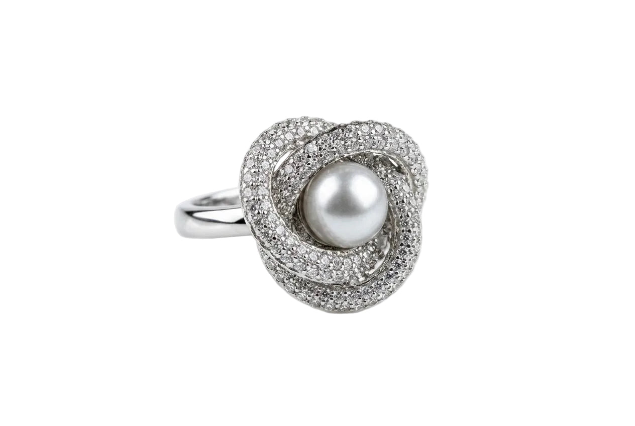 The Pearl Orbit Cocktail Ring