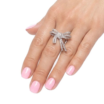 LUMI Crystal Bow Ring styled view