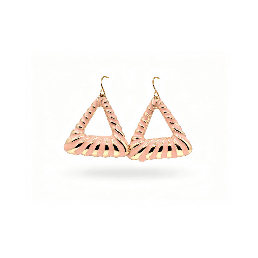 LUMI Aegean Twist Triangle - Gold and Pink with a twisted triangle shape with gold and pink tones