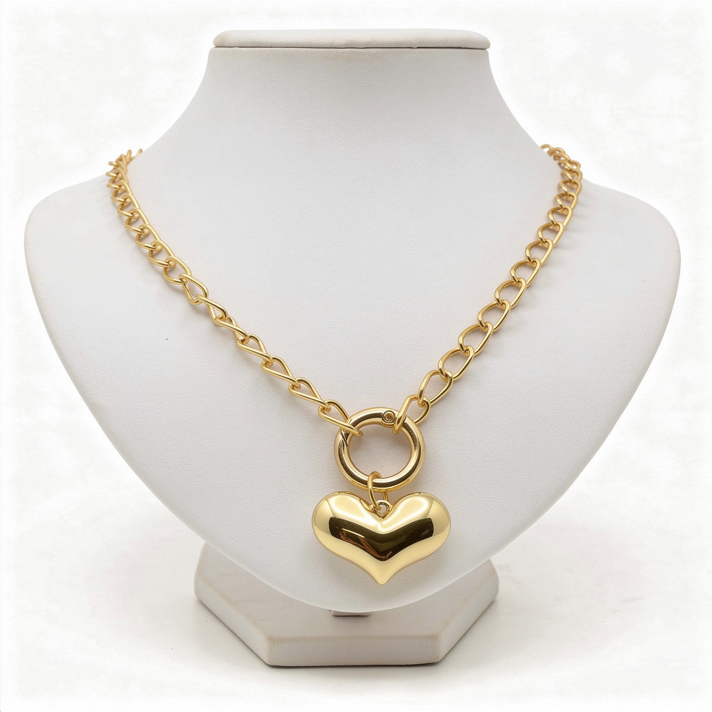 Amore Bold Heart Link Necklace