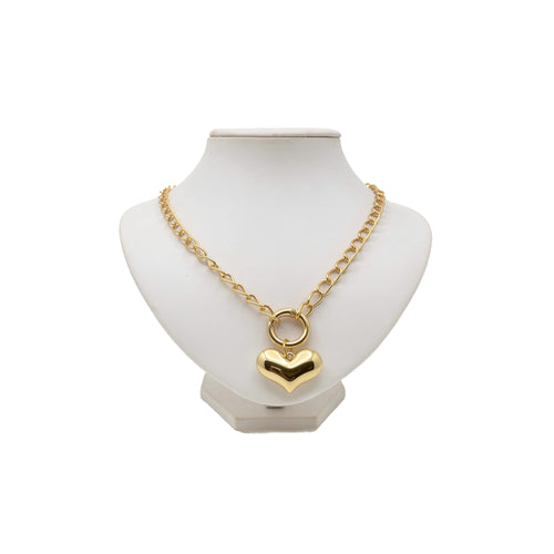 Amore Bold Heart Link Necklace