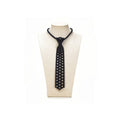 Handmade black pearl necktie with adjustable chain by Lumi.
