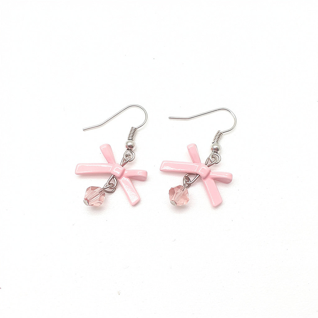 Blush Ribbon Drop Earring