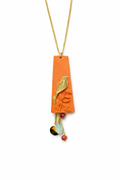 The Artsian Bird Necklace - Orange Color