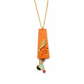 Handmade Artisan Bird Necklace in Orange by Lumi