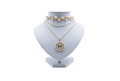 Pearl Bow Medallion Layered Necklace