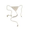 Handmade ivory pearl body jewelry bikini with adjustable gold-tone chains by LUMI.