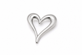 Open Heart Brooch - Silver Color