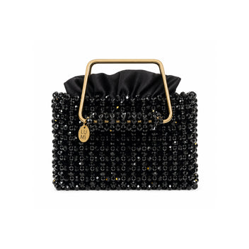 Noir Étoile black crystal handbag with gold-tone handle