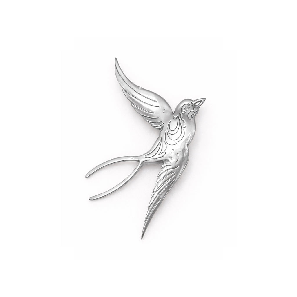 Flying Bird Silver Brooch by Lumi