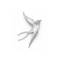 Flying Bird Silver Brooch by Lumi