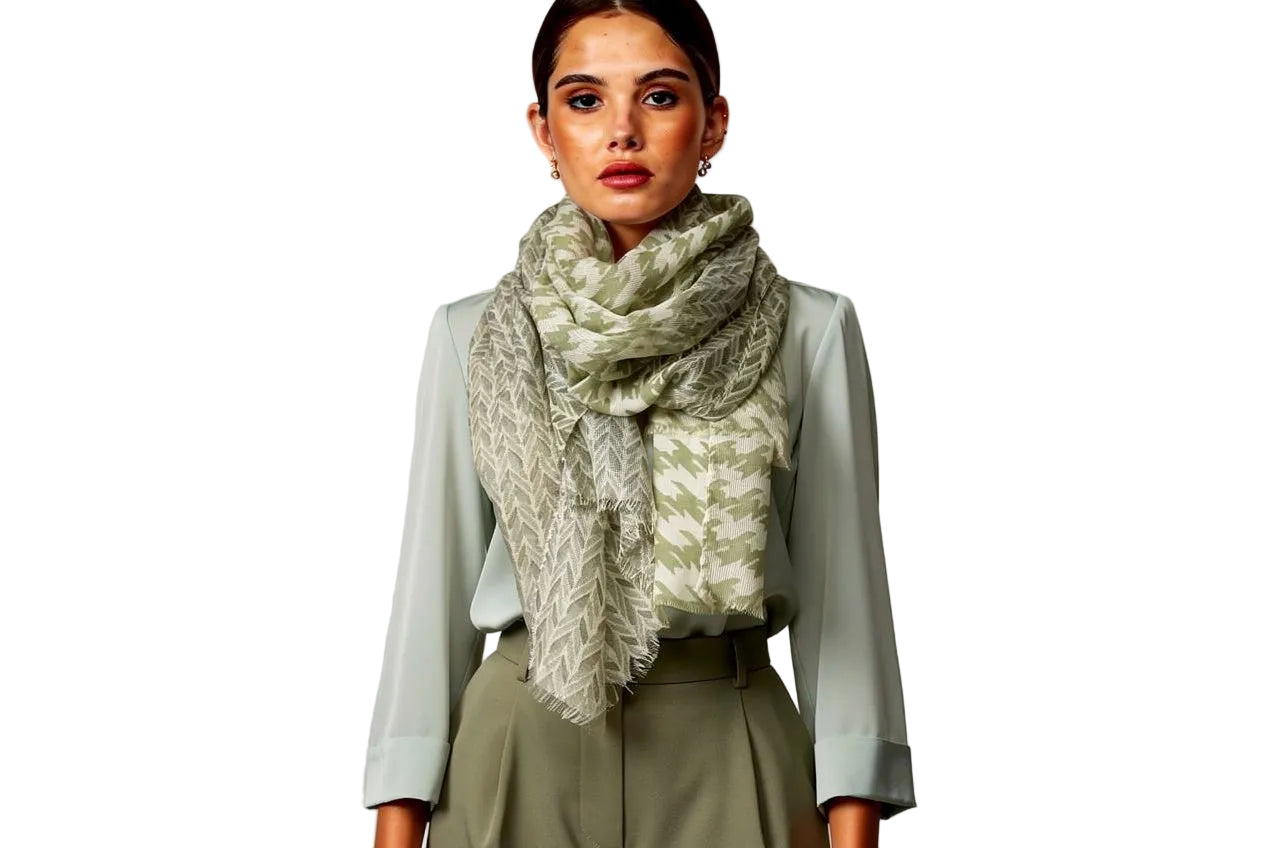 Jade Herringbone Pashmina Scarf