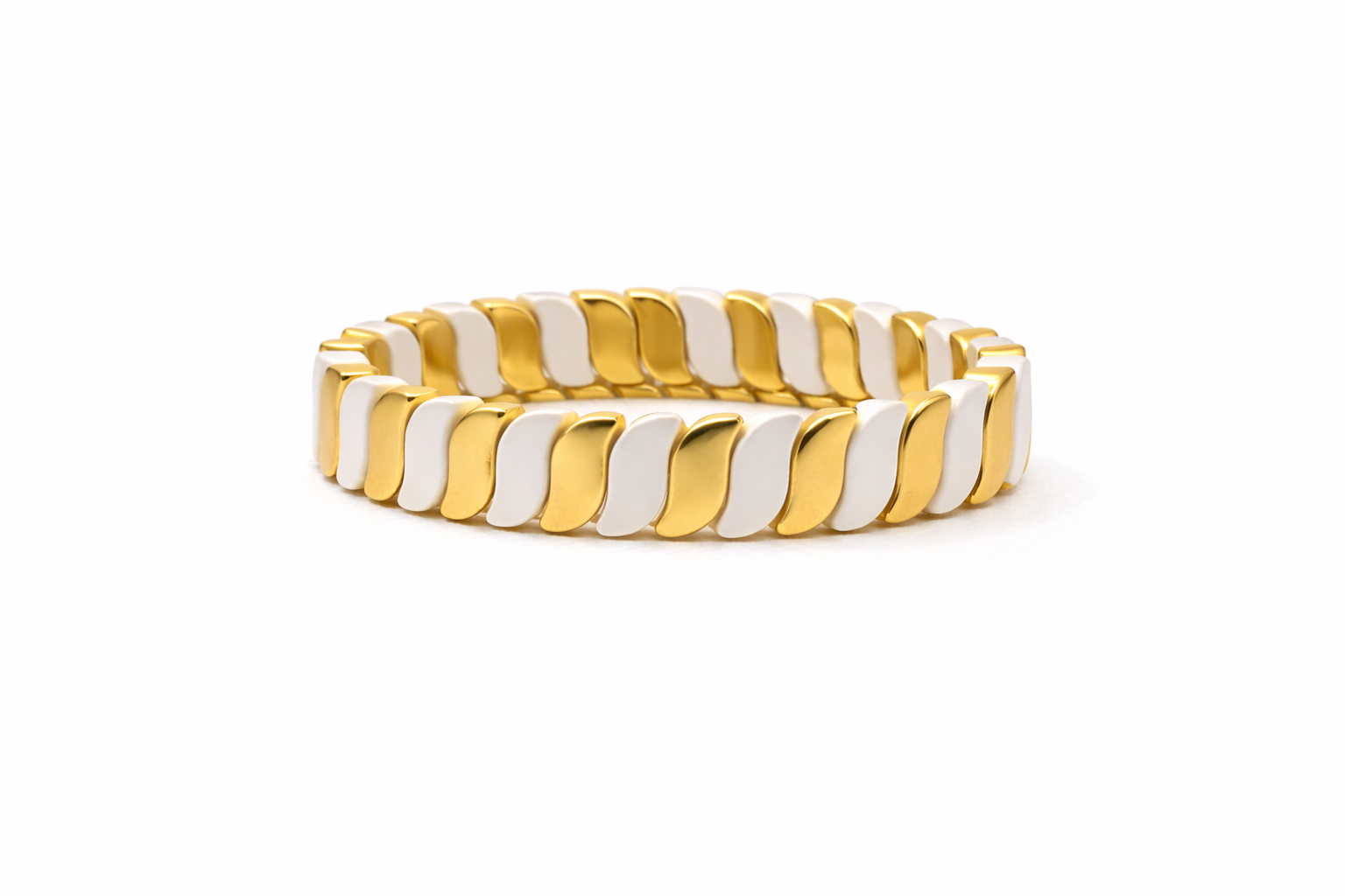 Luxe Scale Bracelet - White&Golden Color