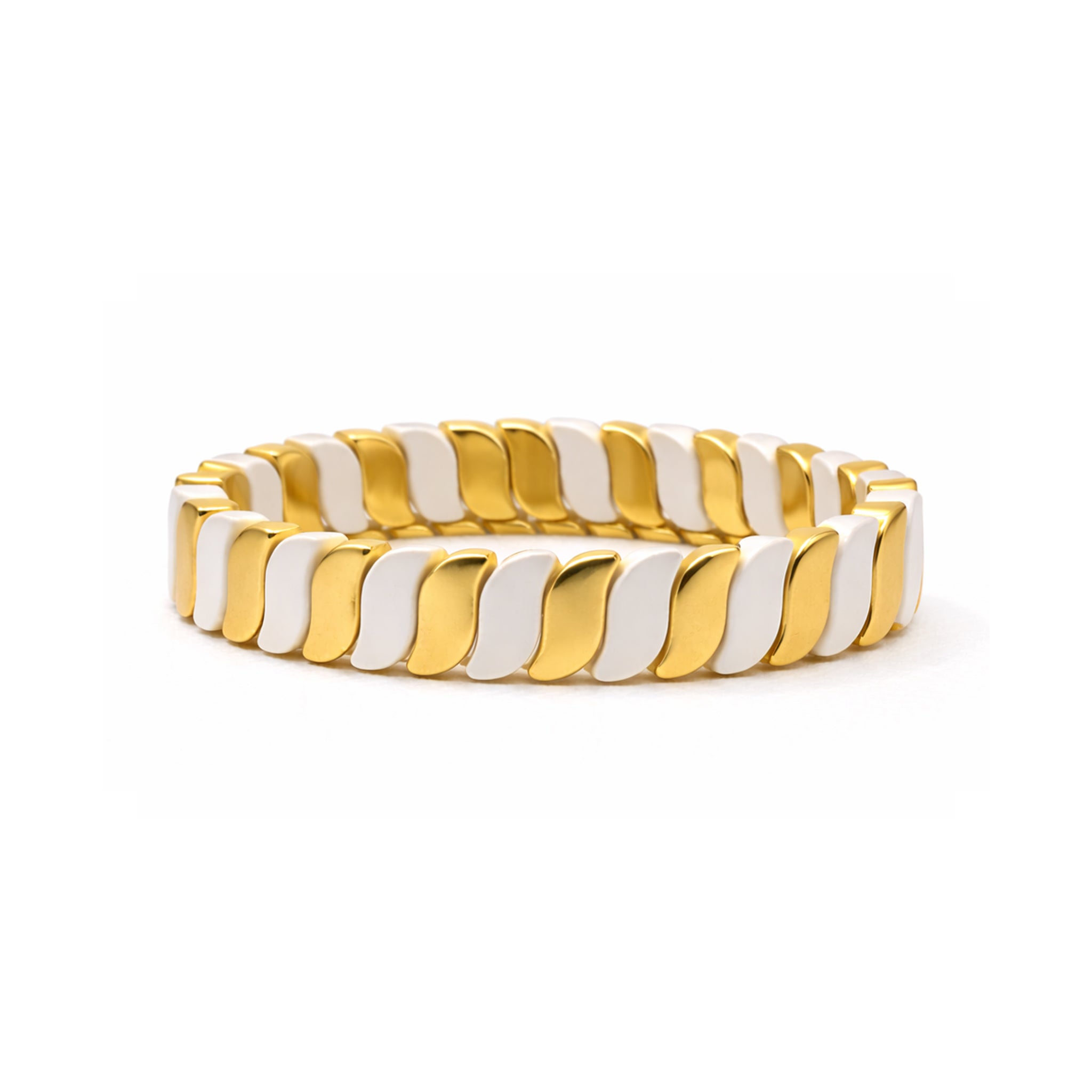 Luxe Scale Bracelet - White&Golden Color