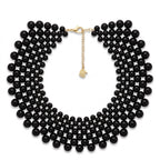 Back of the Noir Cascade necklace, clasp and extension chain