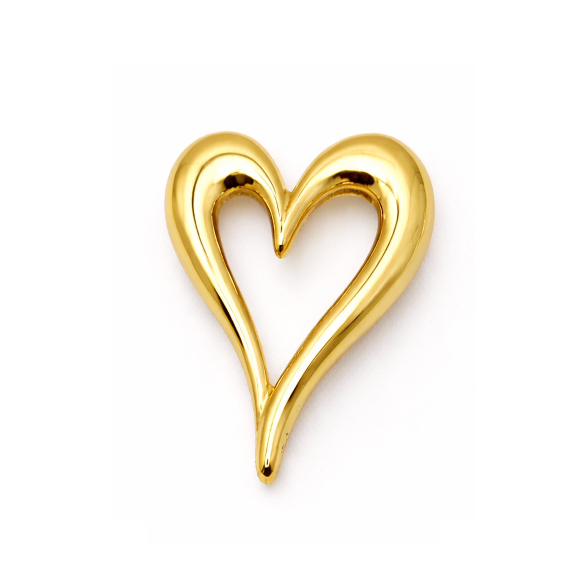 Open Heart Brooch - Golden Color