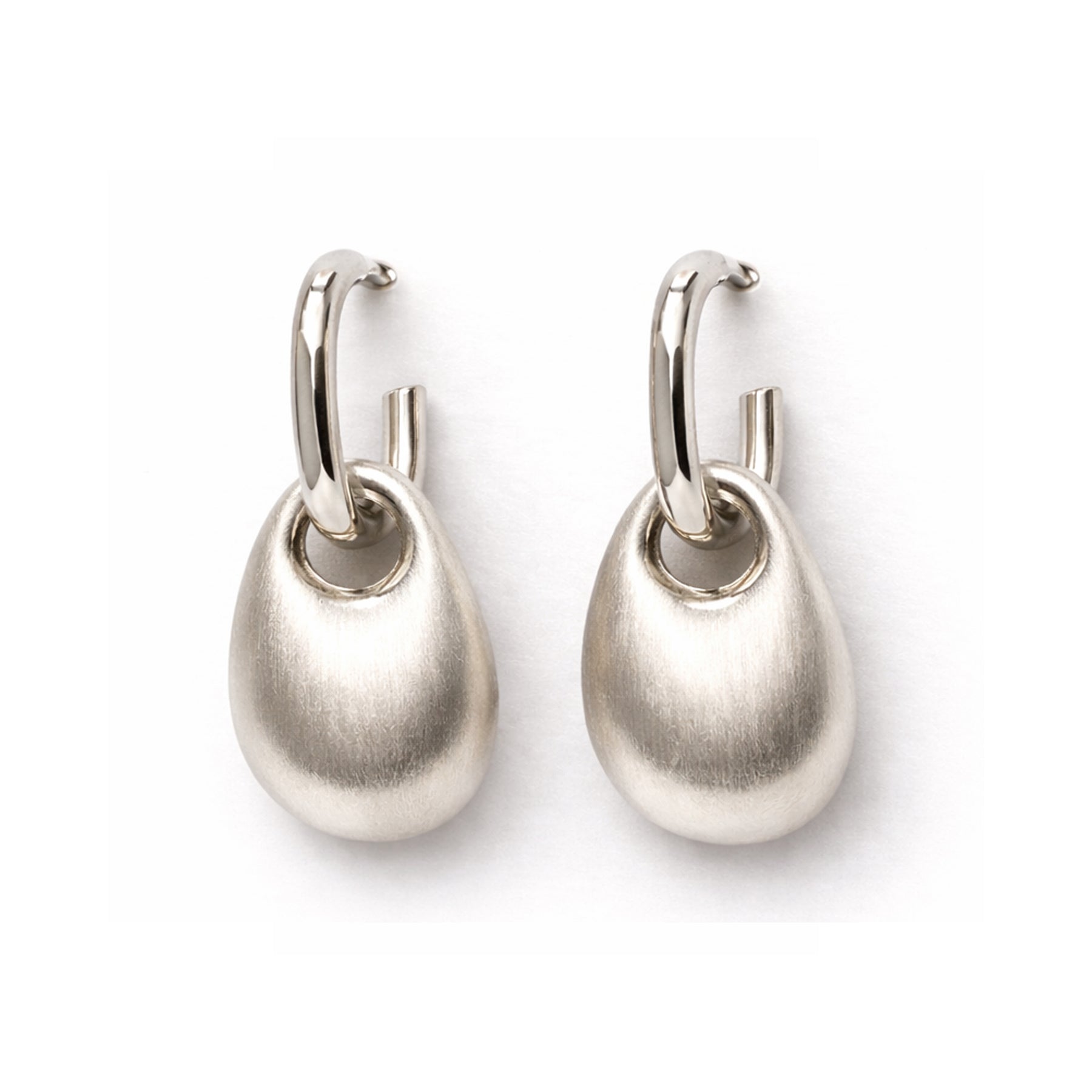 LUMI Satin Drop Earring with a smooth satin-like drop profile