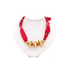 Scarlet Bandana Gold-Accent Necklace