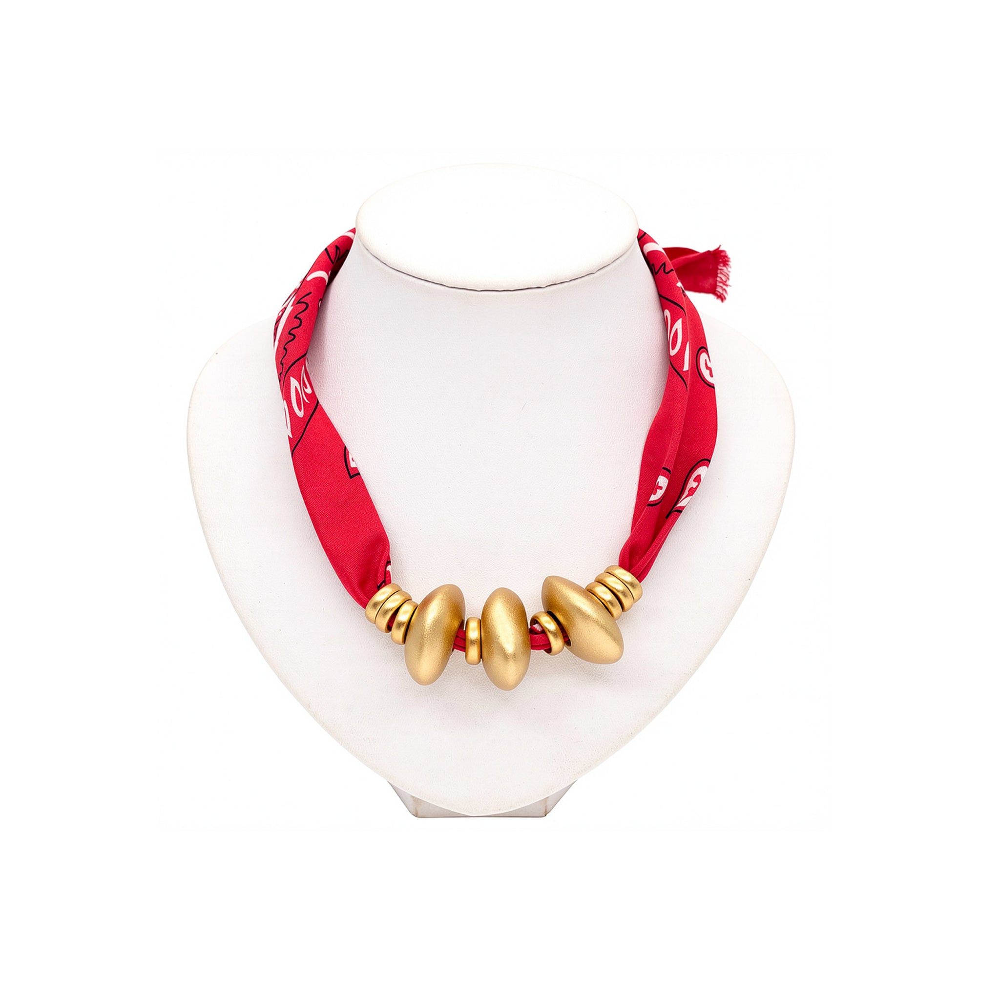 Scarlet Bandana Gold-Accent Necklace