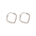 LUMI Squared Crystal Earring with a squared hoop shape with crystal-style shine