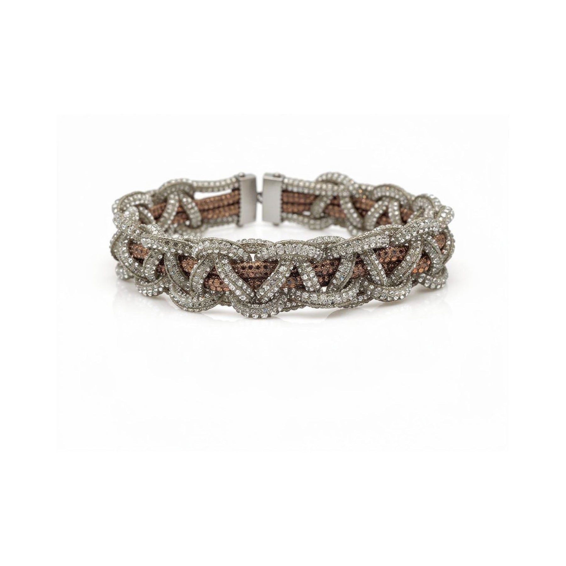 Handmade LUMI Royal Weave Cuff Bracelet with woven-look design