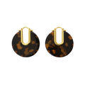 LUMI Tortoise Disc Earring with a tortoiseshell-effect disc drop shape