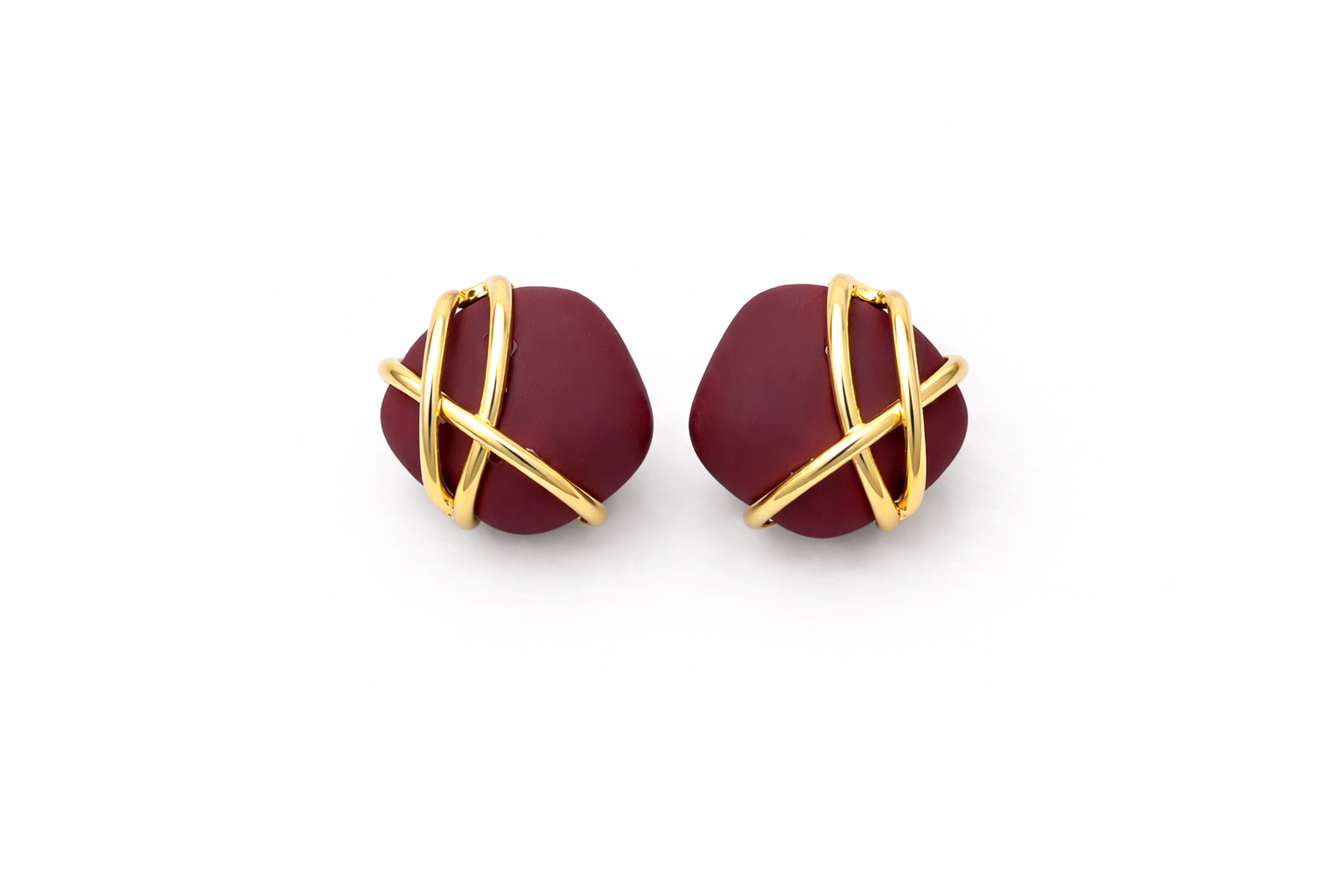 Wrapped Cube Studs