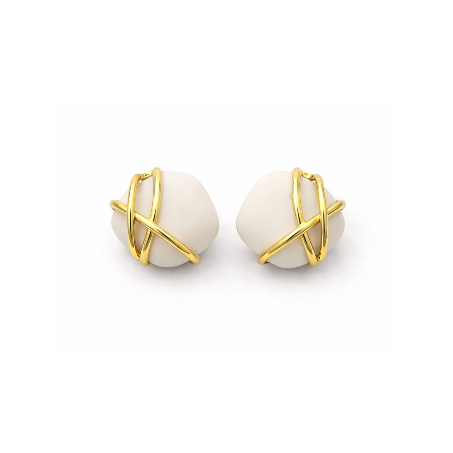 Wrapped Cube Earring - OffWhite Color