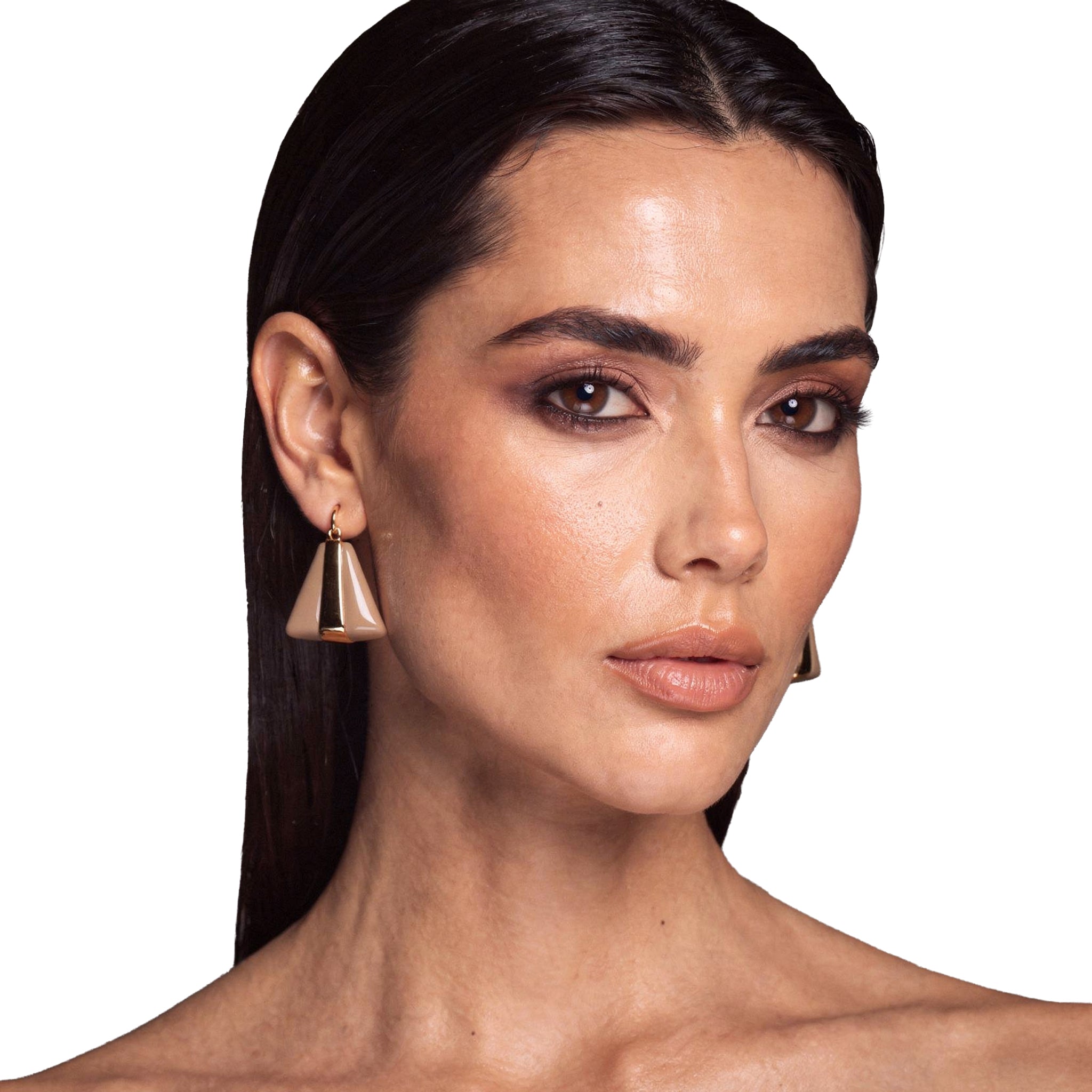 Pearl Accent Earring - Beige Color