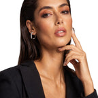 LUMI Squared Crystal Earring styled view