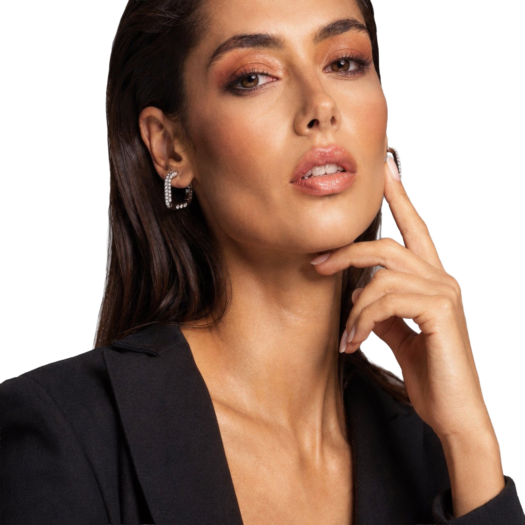 Squared Crystal Earring