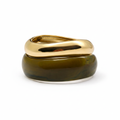 Gold and olive ring set