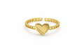 Heart Chain Ring - Golden Color