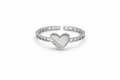 Heart Chain Ring - Silver Color