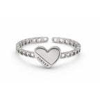 Heart Chain Ring - Silver Color