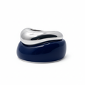 Silver and navy ring set