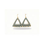 Aegean Twist Triangle Earring - Gold&Green Color