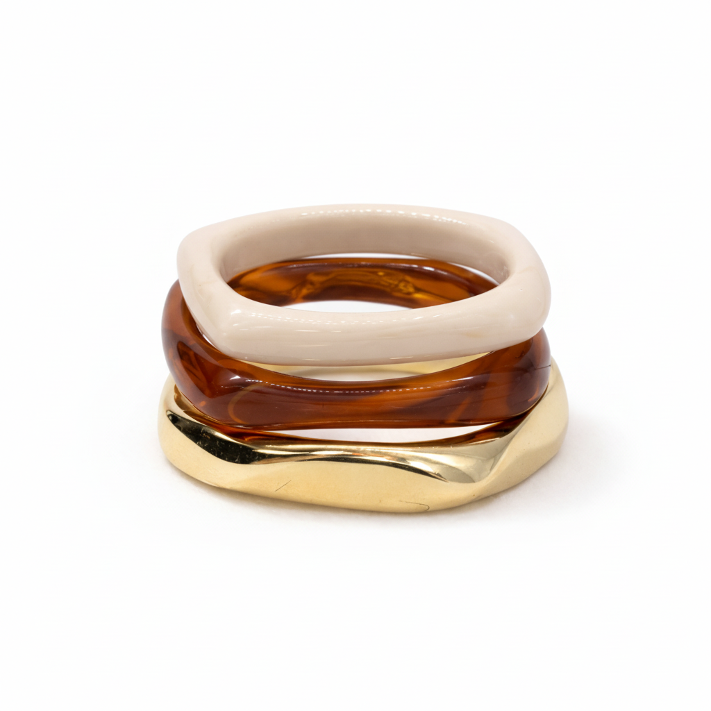 Three-band stacked ring set